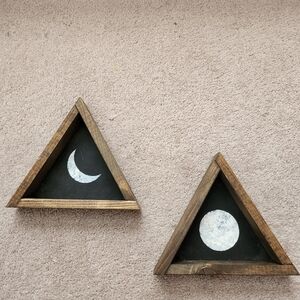 Rustic Triangle Moon Wall Decor